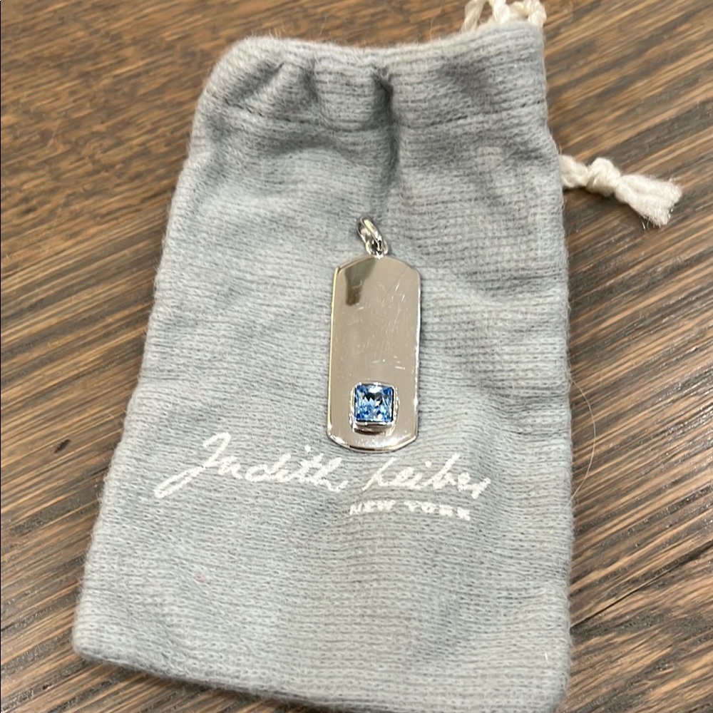 Judith Leiber Silver Necklace with Blue Accent